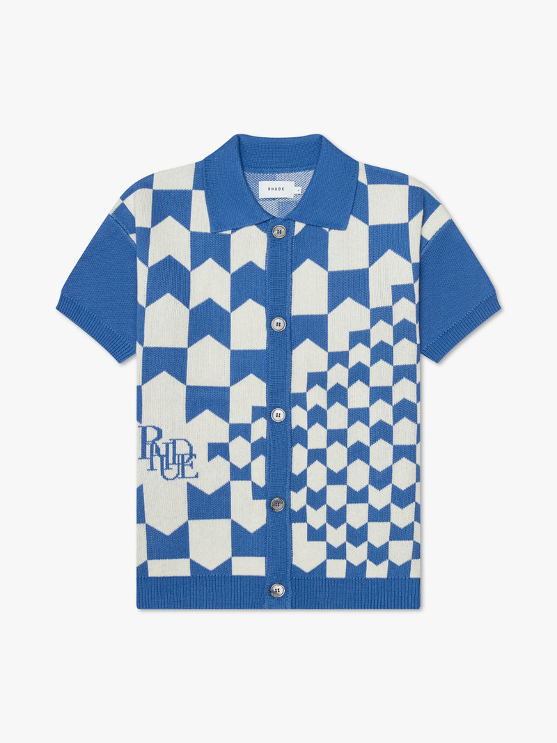 RHACING CHECKERED KNIT POLO - 1