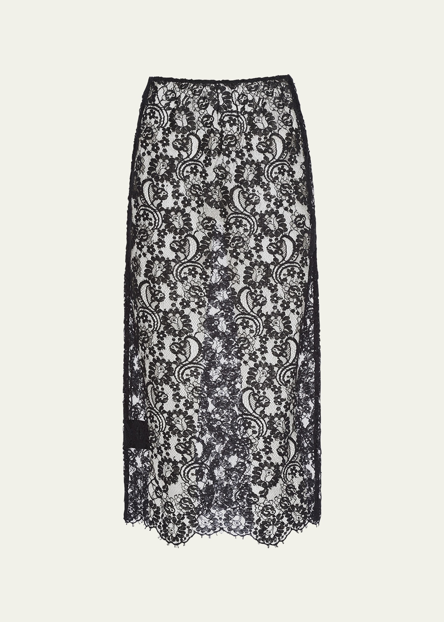 Lace Scallop Midi Skirt - 1