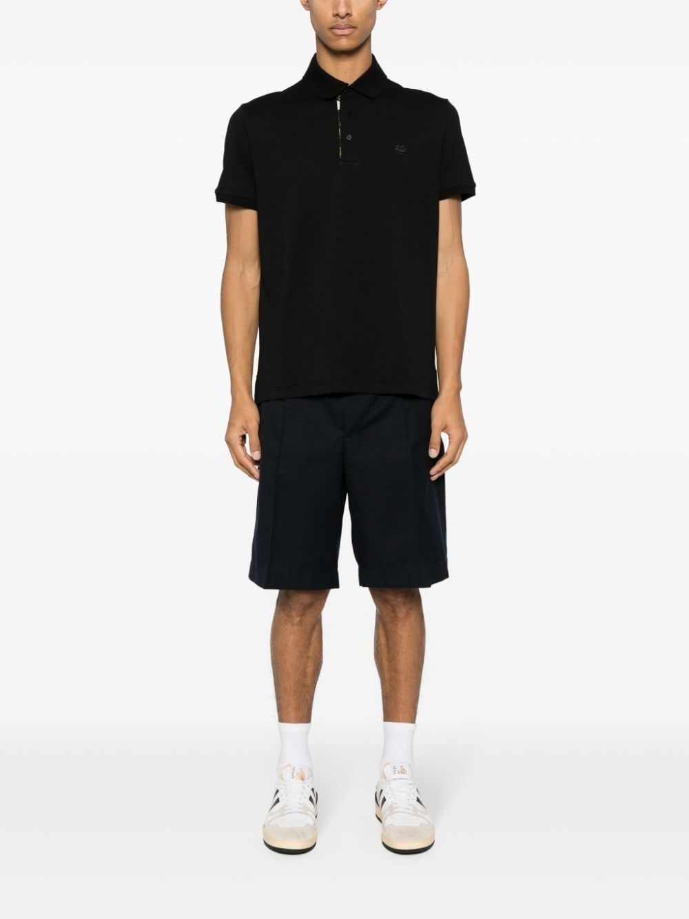 Pegaso-embroidered cotton polo shirt - 2