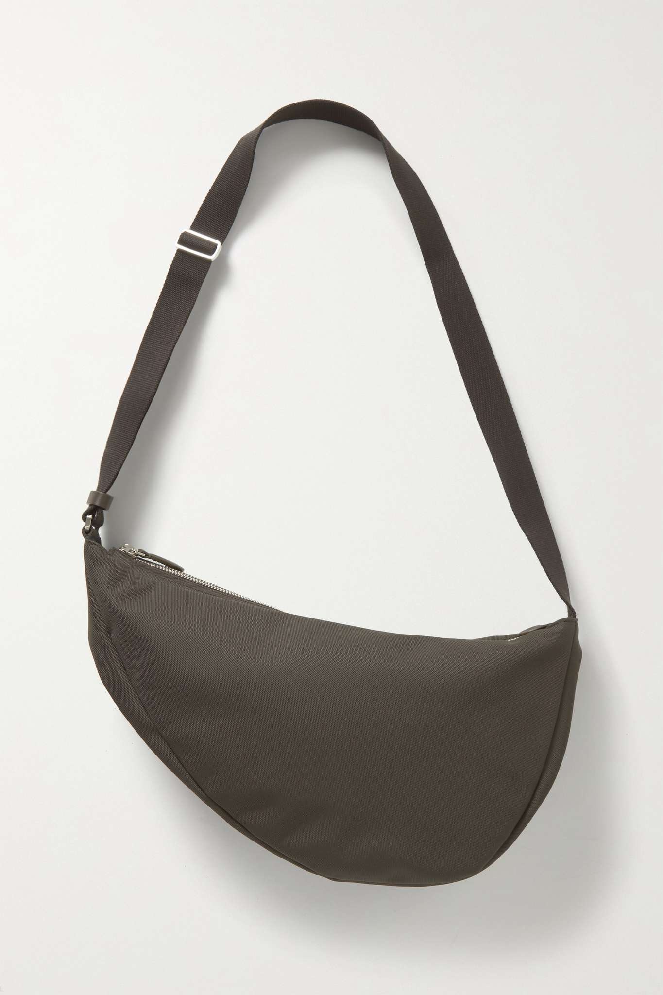 Slouchy Banana Two leather-trimmed canvas shoulder bag - 1