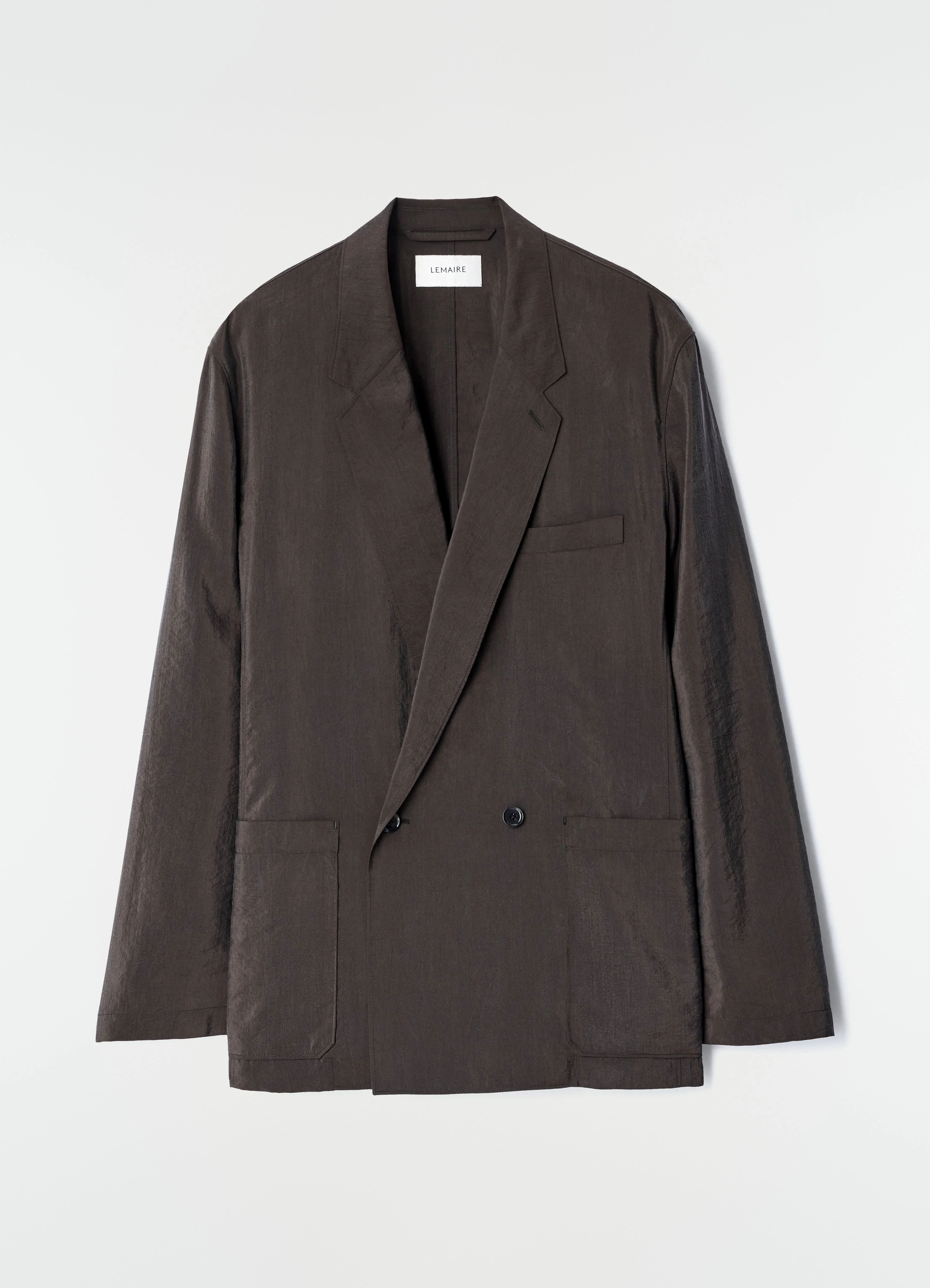 LIGHT DOUBLE-BREASTED JACKET IN DRY SILK - 1