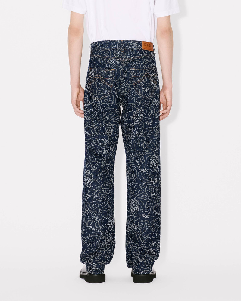 'KENZO Star Tiger' ASAGAO straight jeans in japanese denim 4
