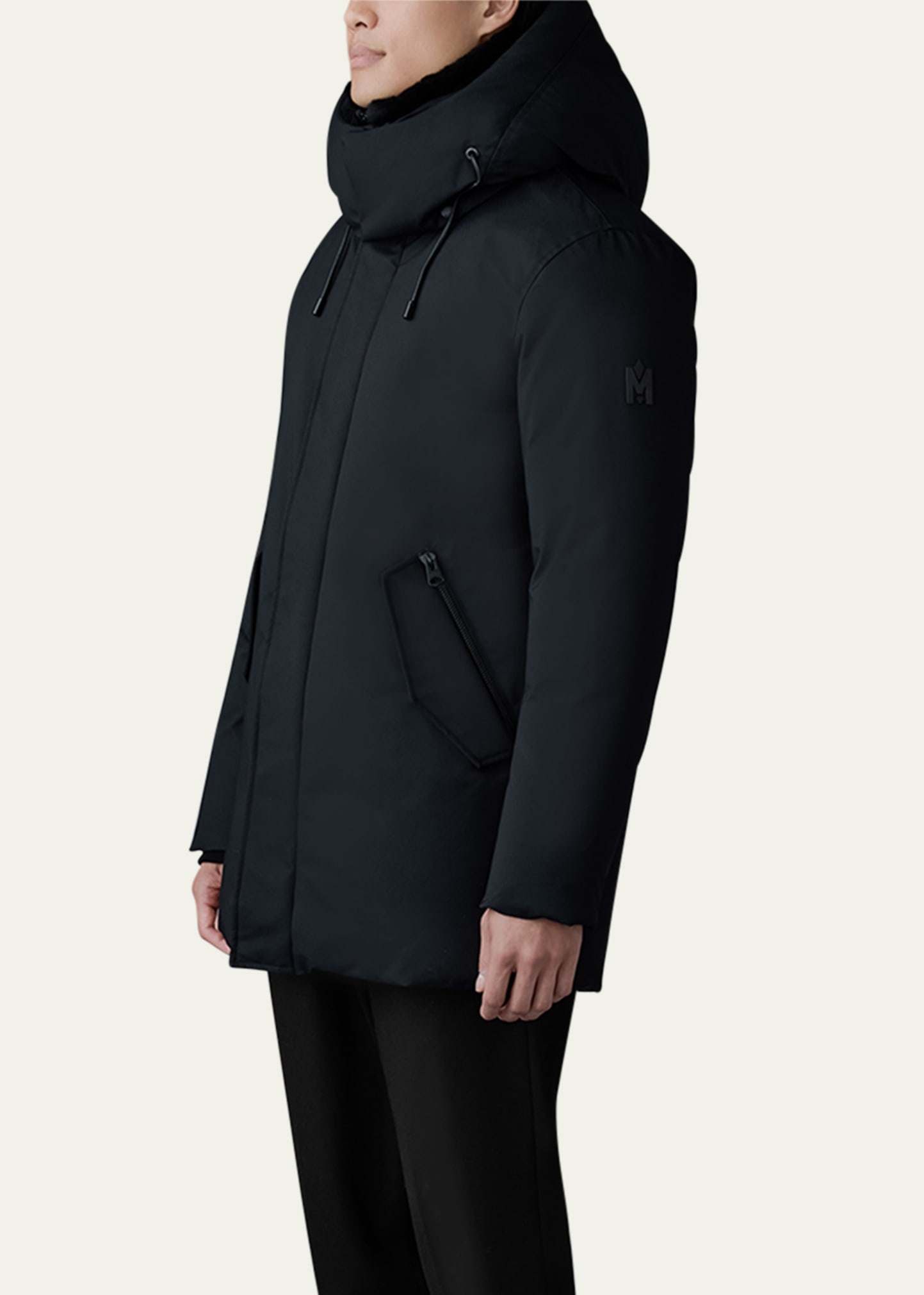 Men's Sullivan Mid-Length Jacket with Shearling - 4
