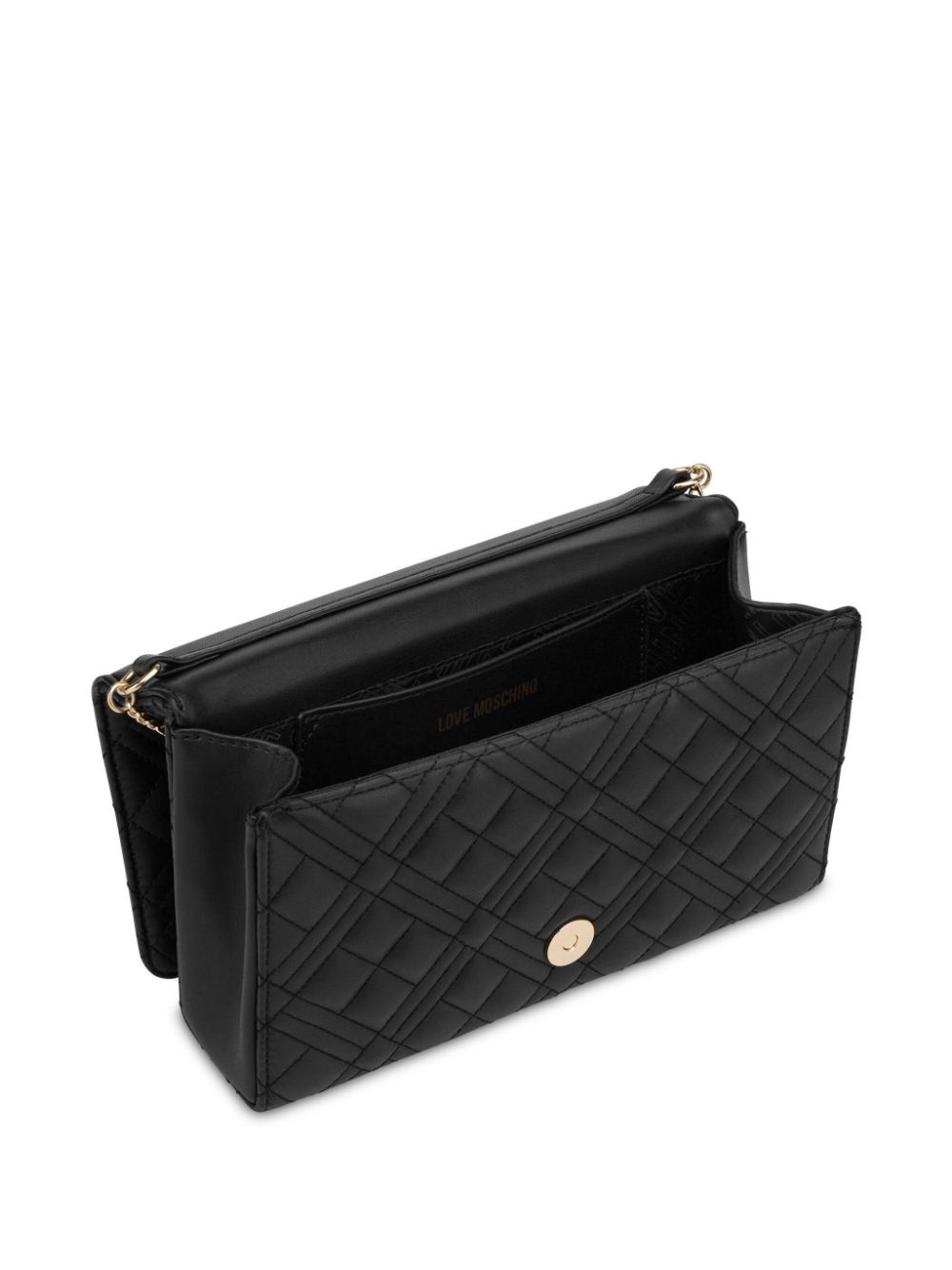 logo-lettering quilted cross body bag - 3