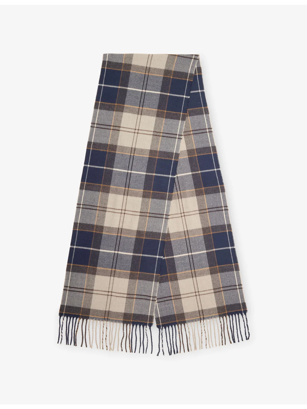 Galingale Tartan Wool Scarf - 1