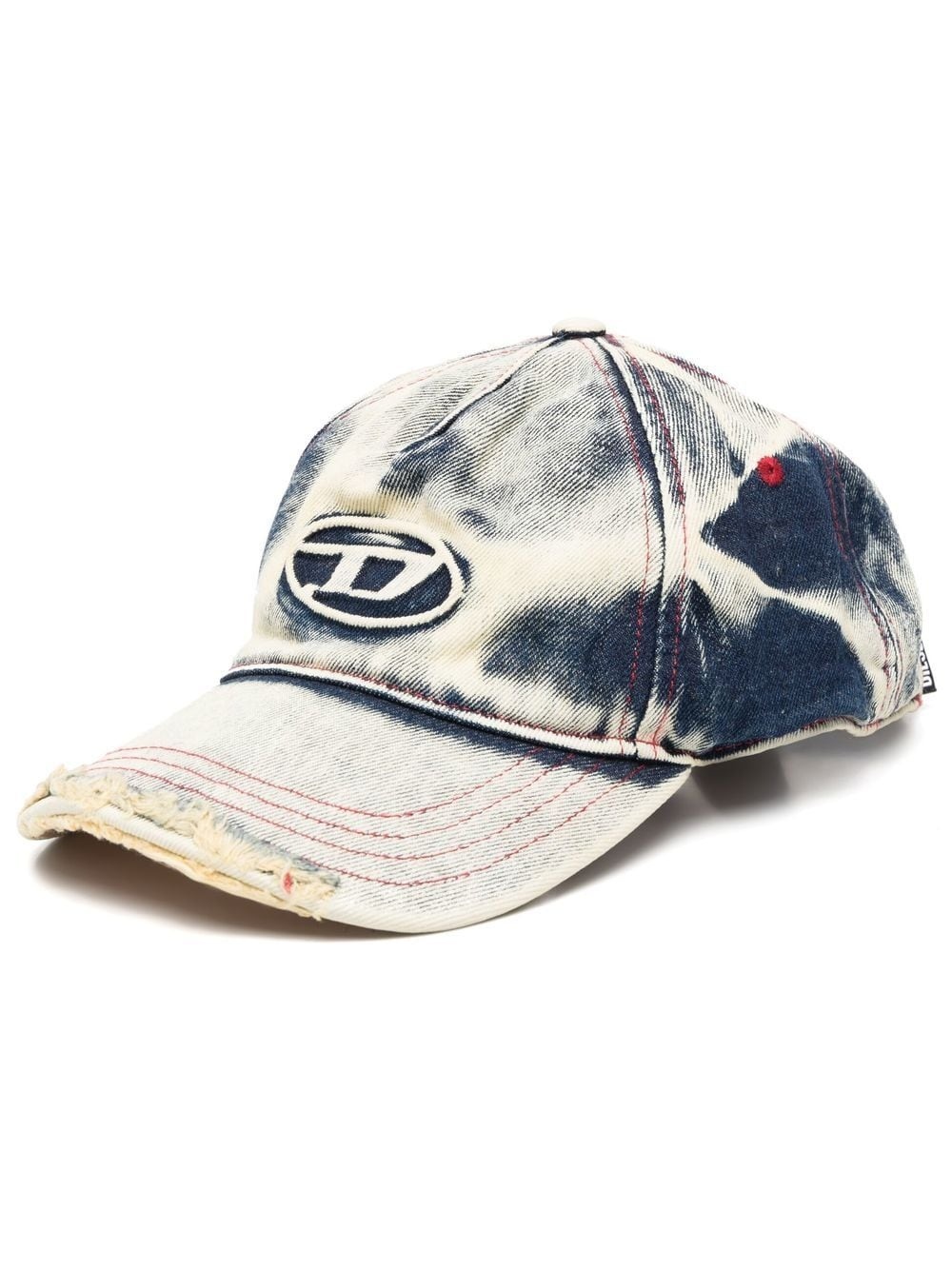 distressed denim baseball cap - 1