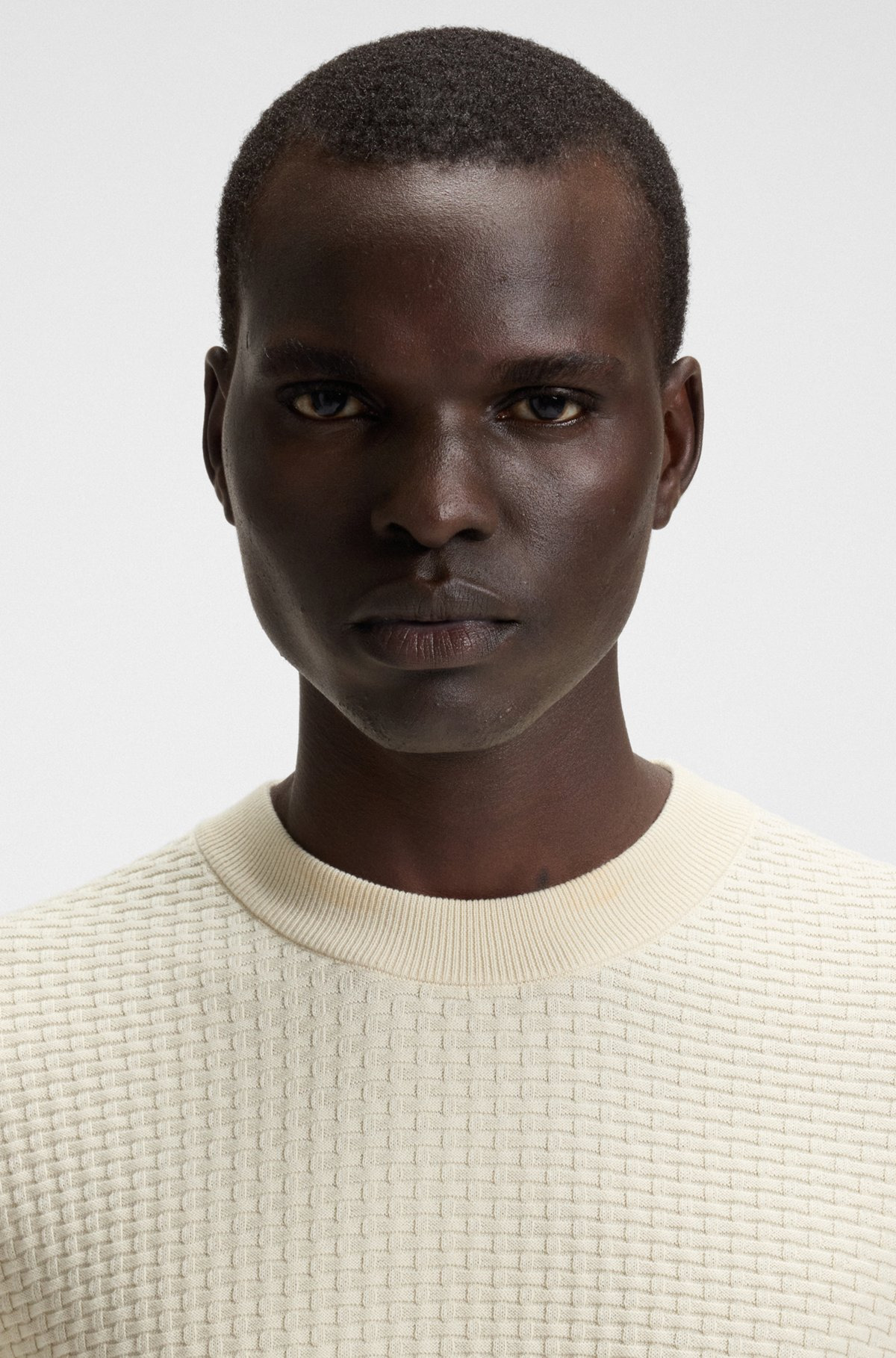 COTTON SWEATER WITH MIXED STRUCTURES - 3