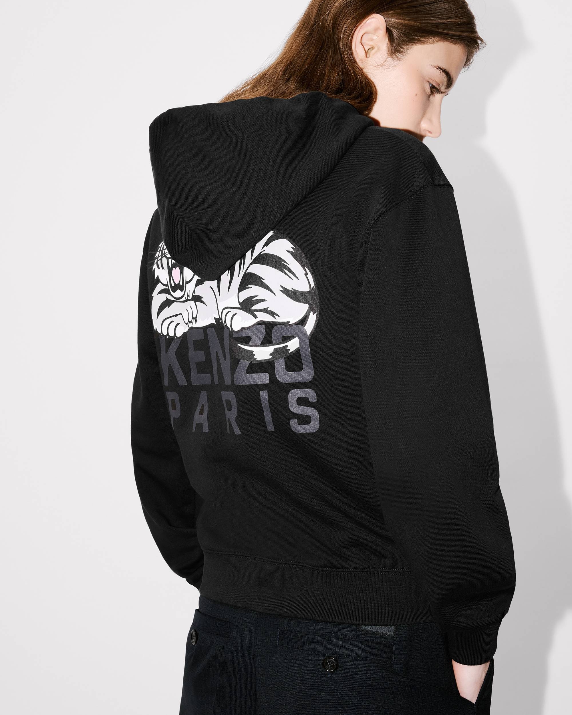 'KENZO Happy Tiger' zip-up hoodie in cotton - 7
