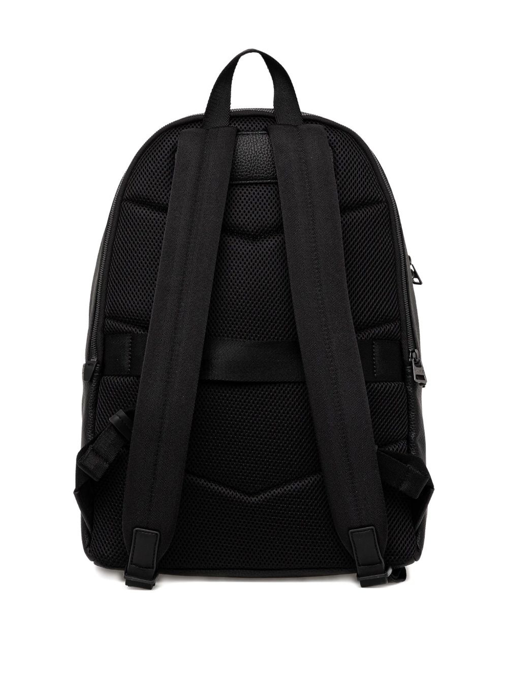 logo-plaque leather-effect backpack - 2