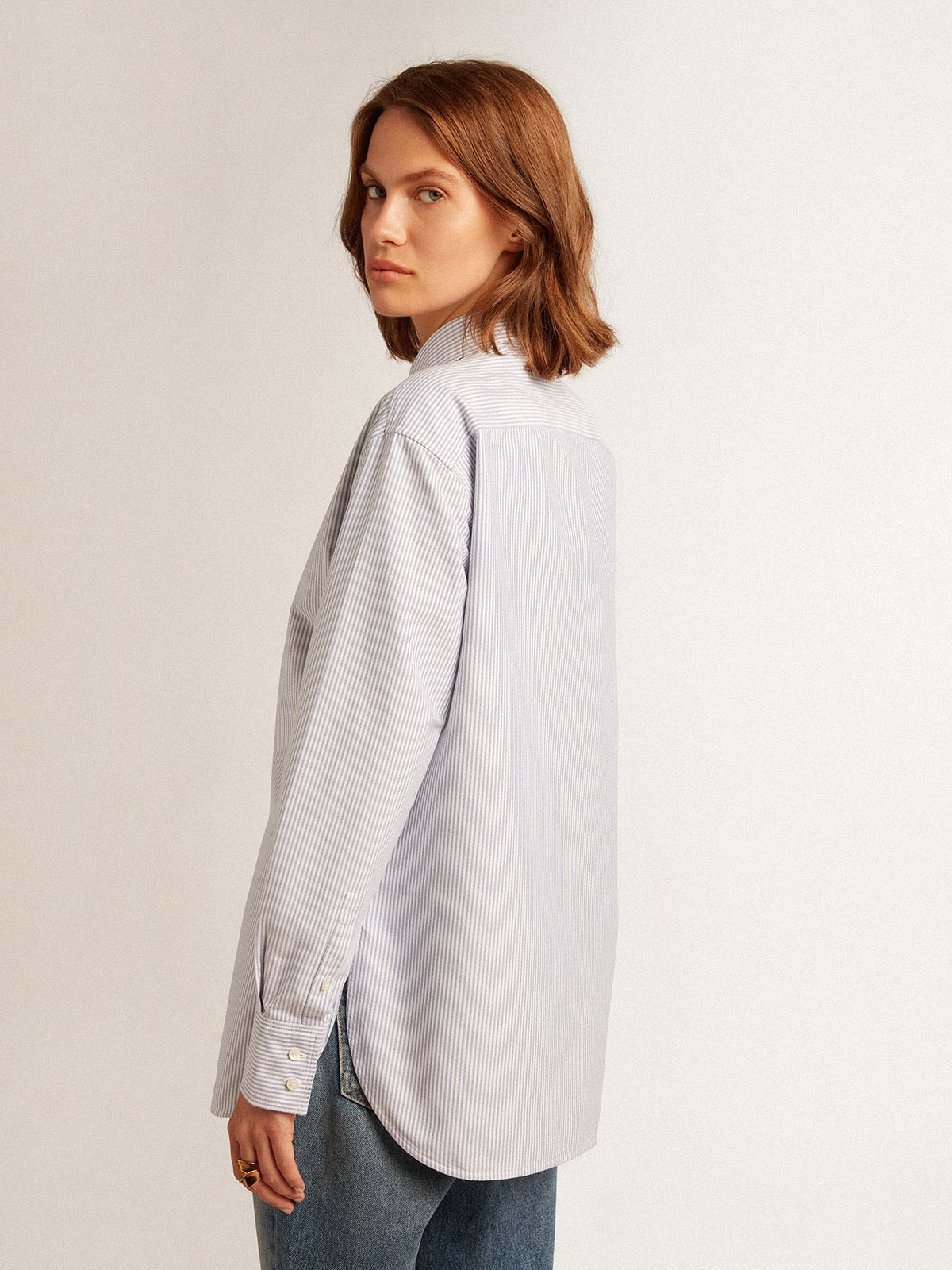 Women's shirt with narrow stripes - 4