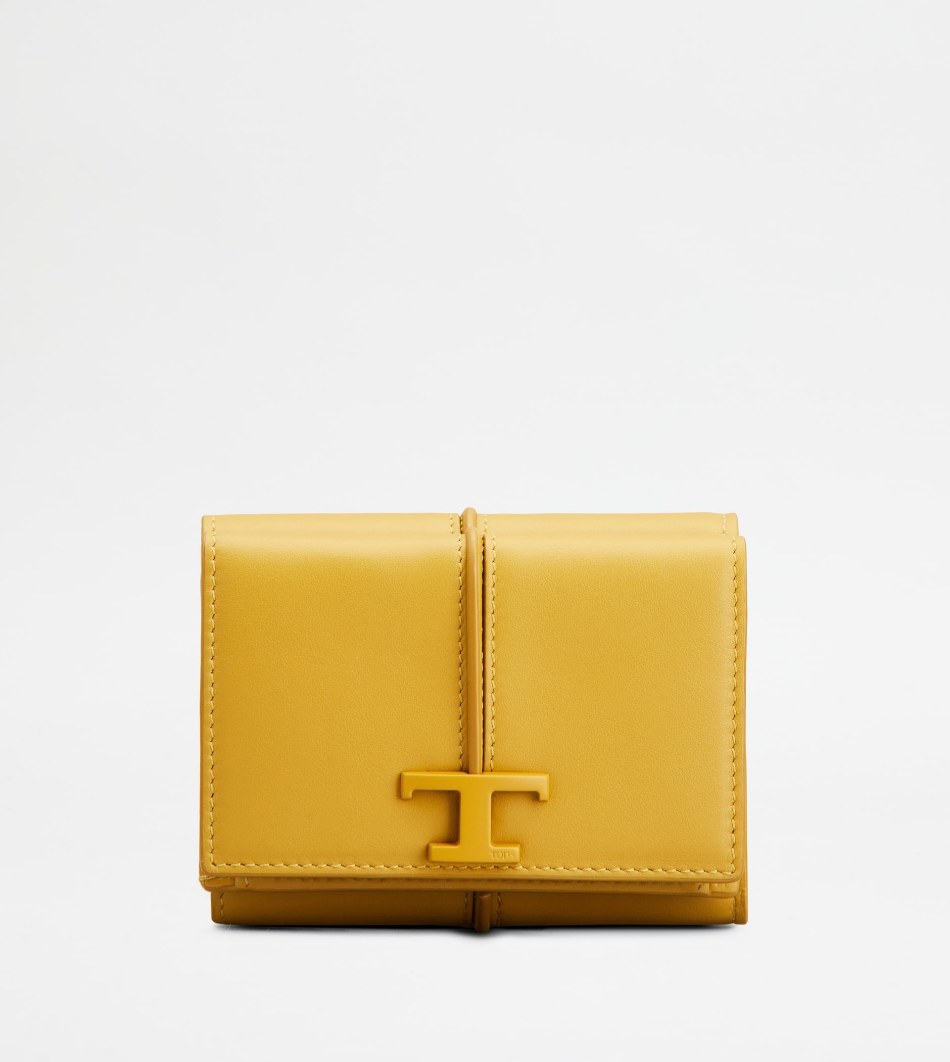 T TIMELESS WALLET IN LEATHER - YELLOW - 1