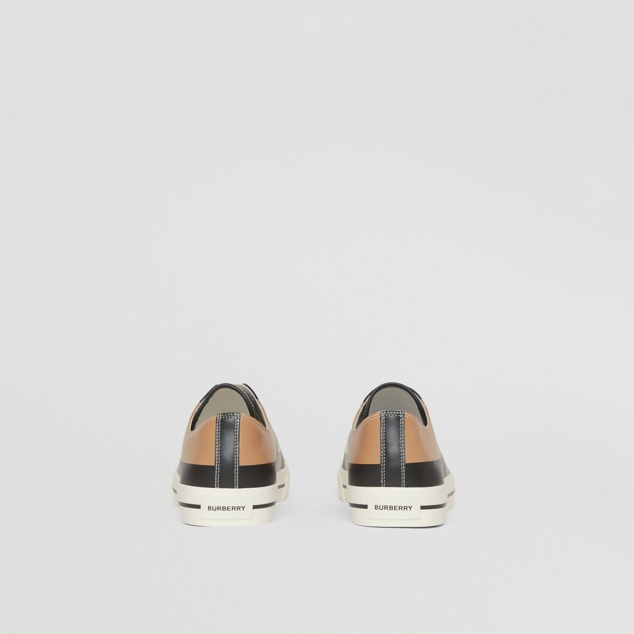 Check Print Leather Sneakers - 5