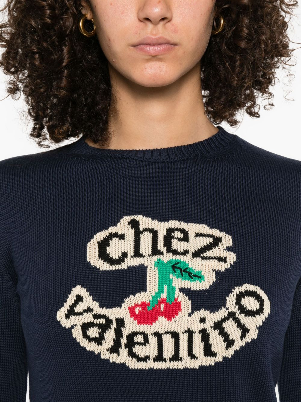 cherry-embellished crew-neck sweater - 5