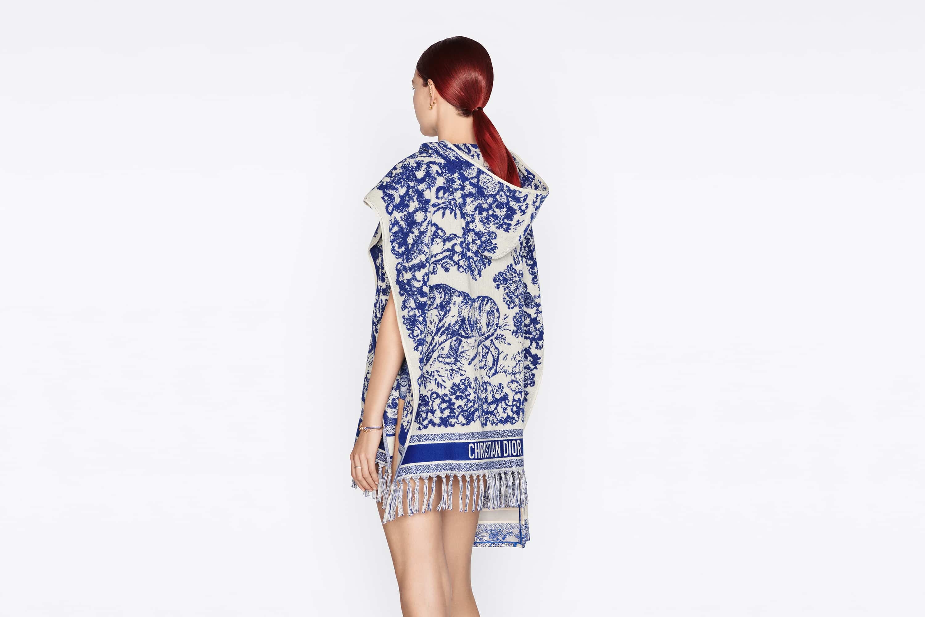 Toile de Jouy Sauvage Hooded Poncho - 5