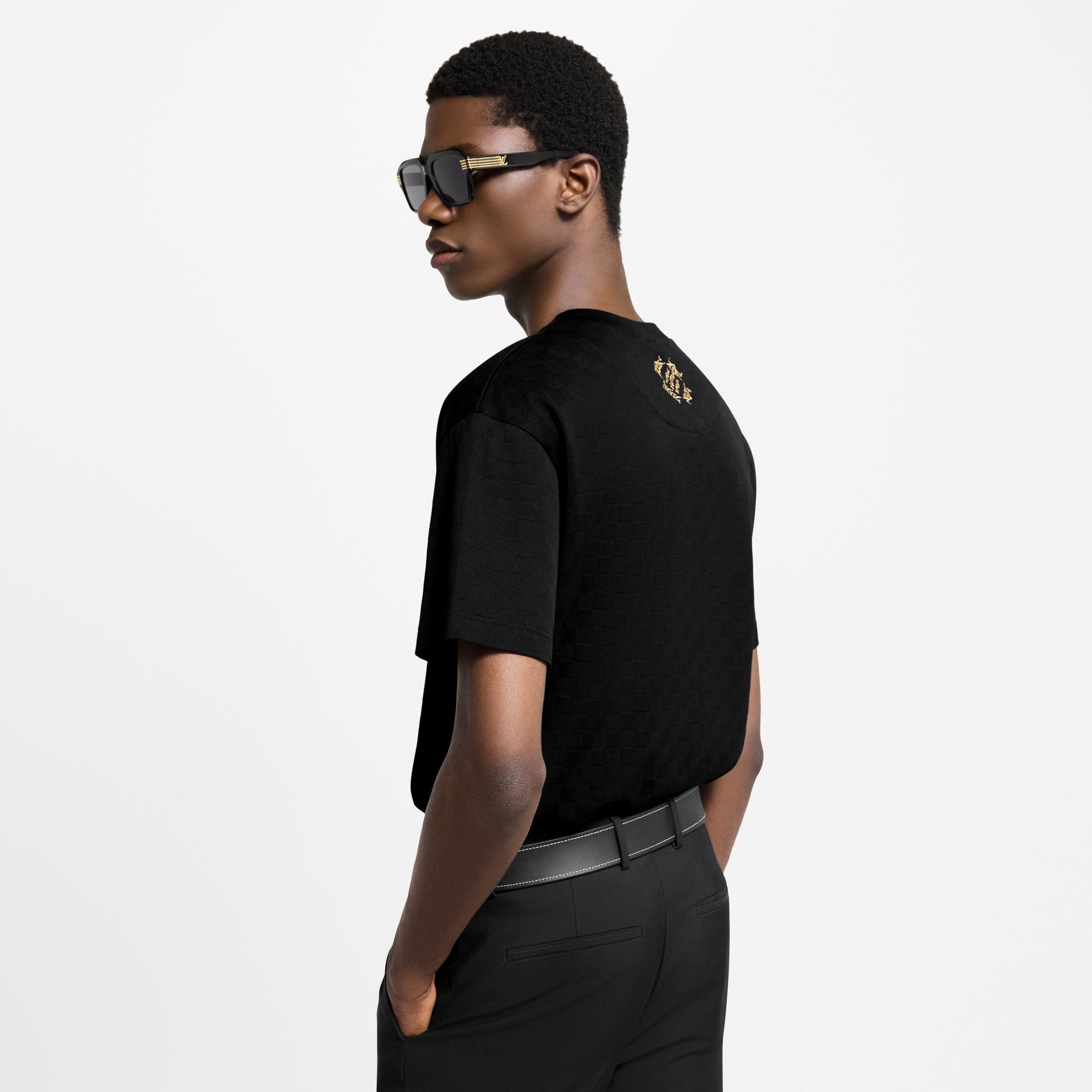 Embellished Damier Pique T-Shirt - 5