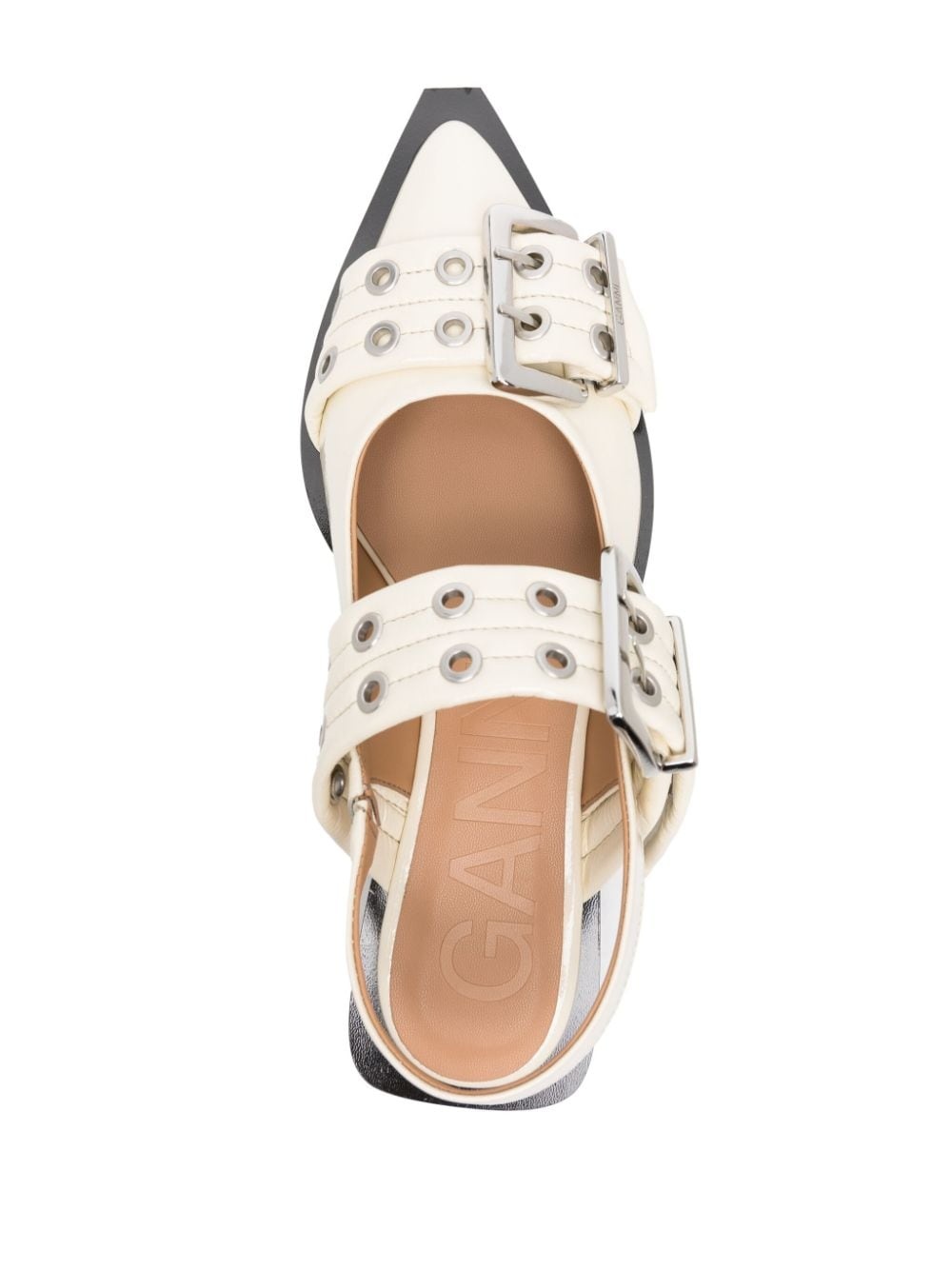 buckled pointed-toe ballerina shoes - 4