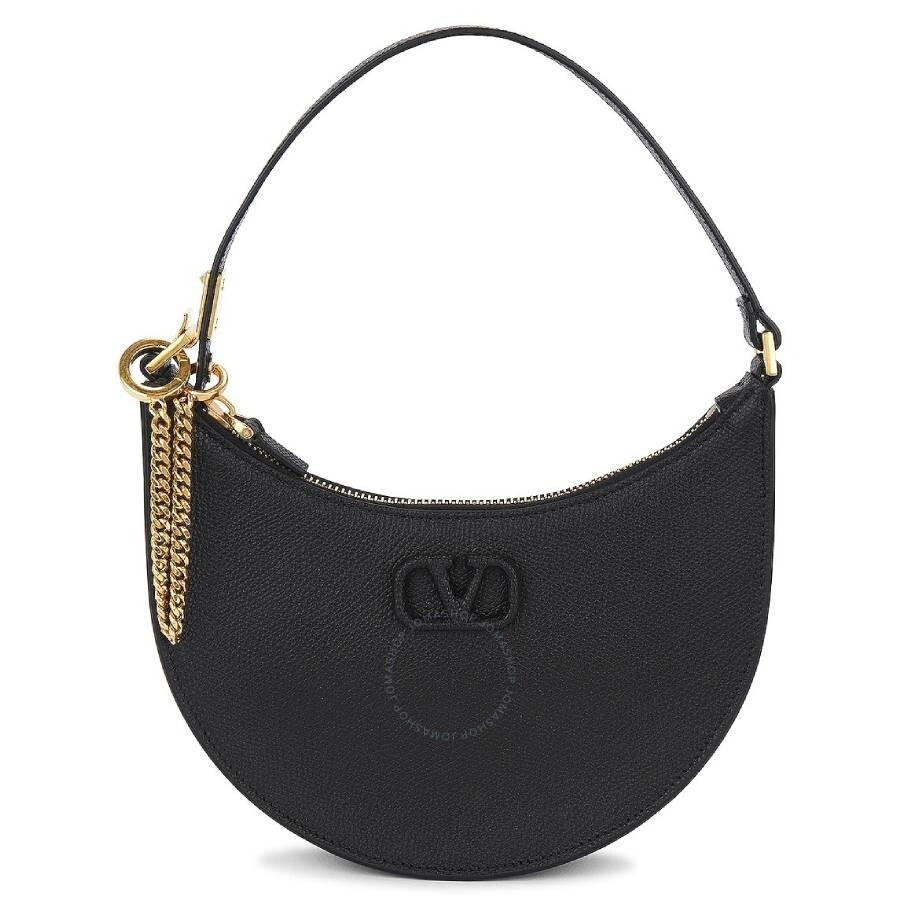 Valentino Mini V-Logo Signature Leather Hobo Bag - 1