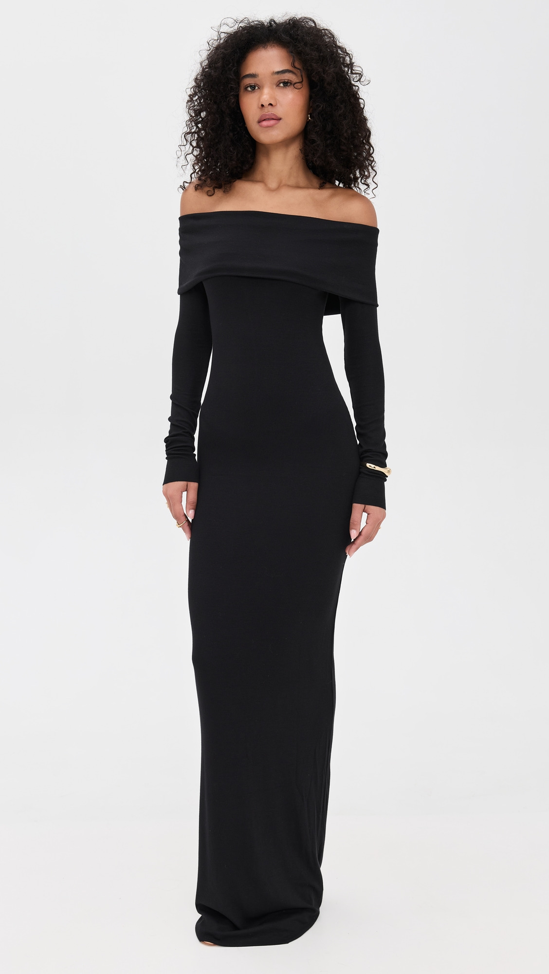 Long Sleeve Off Shoulder Maxi Dress - 6