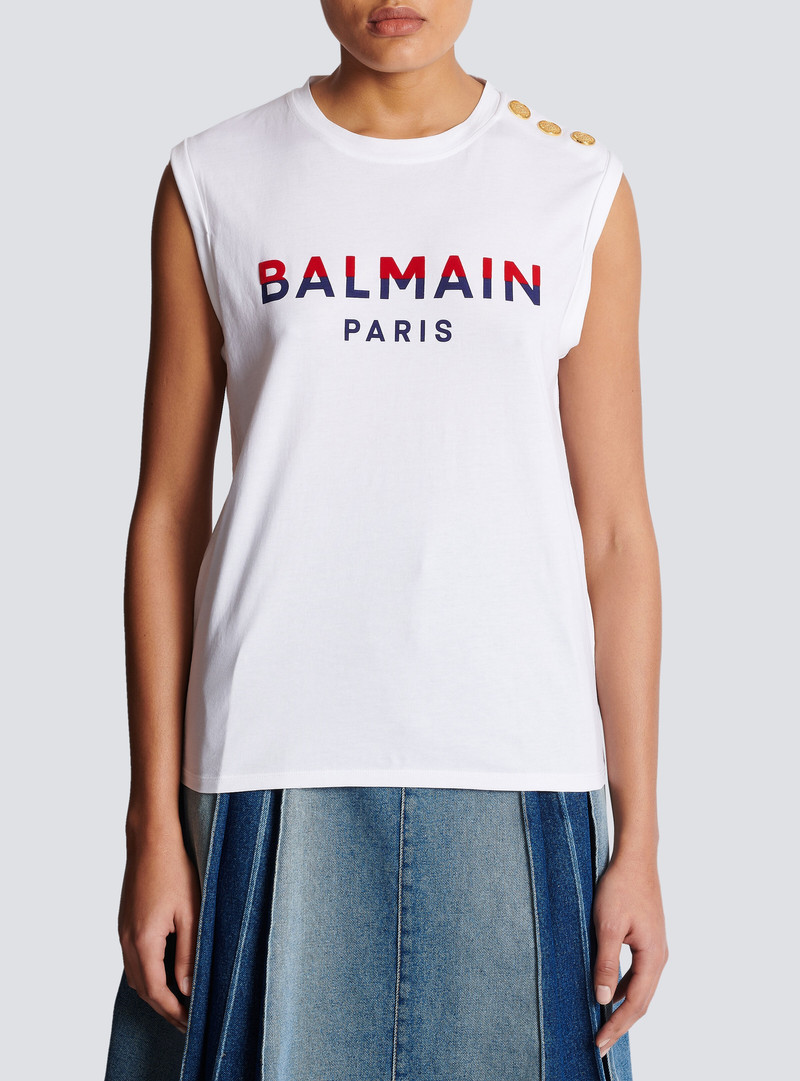 Flocked Balmain Paris T-Shirt 5