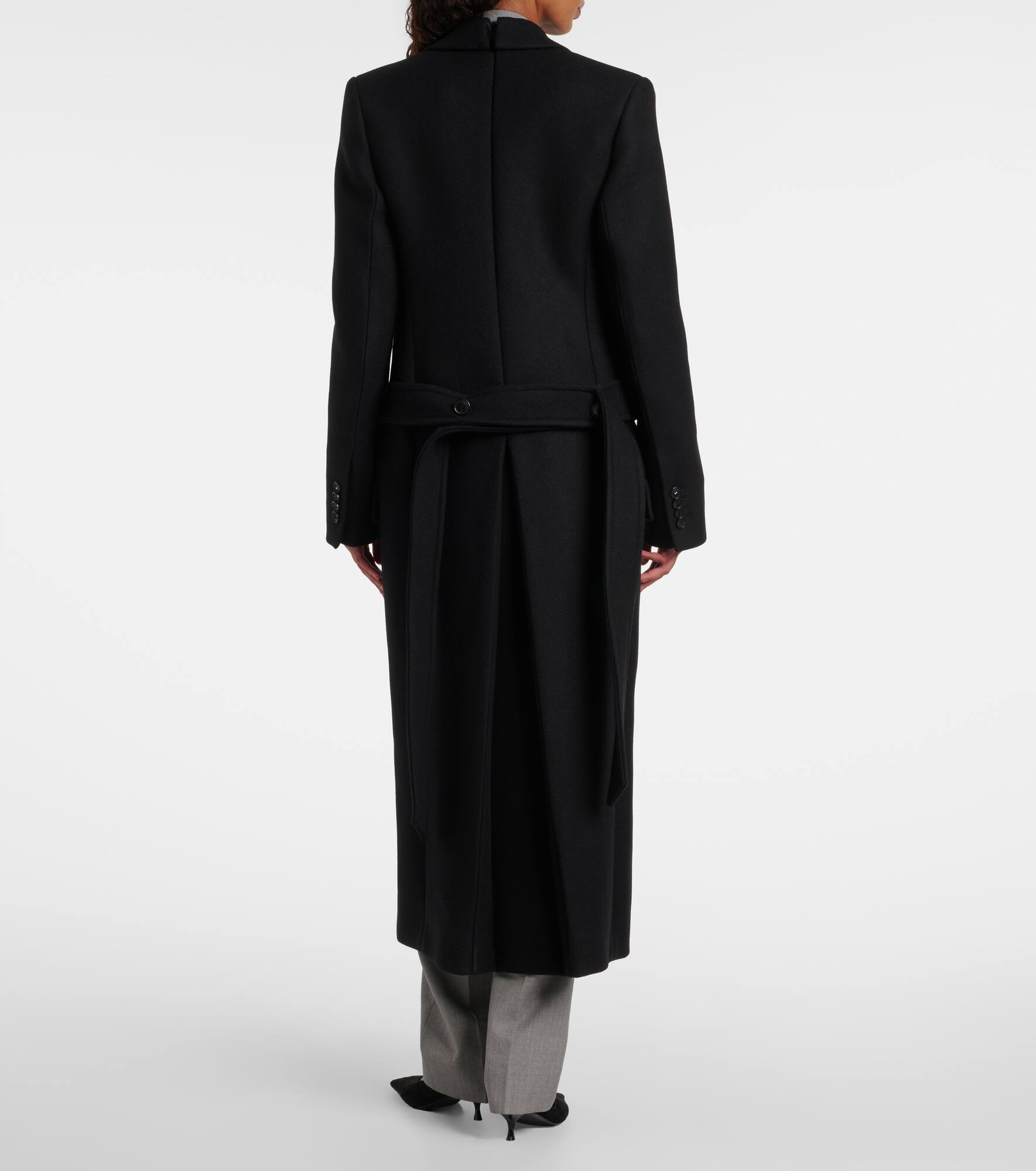 Single-breasted wool-blend coat - 3