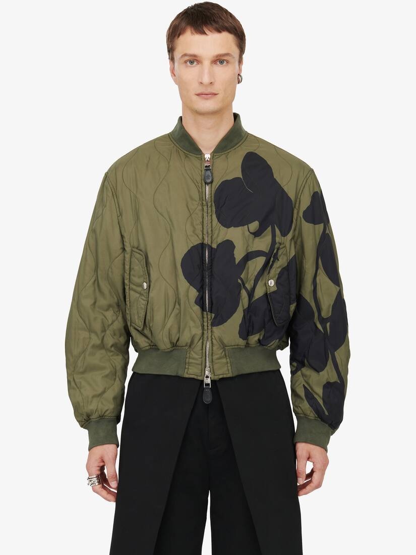 Men's Orchid Bomber Jacket in Khaki/black - 5