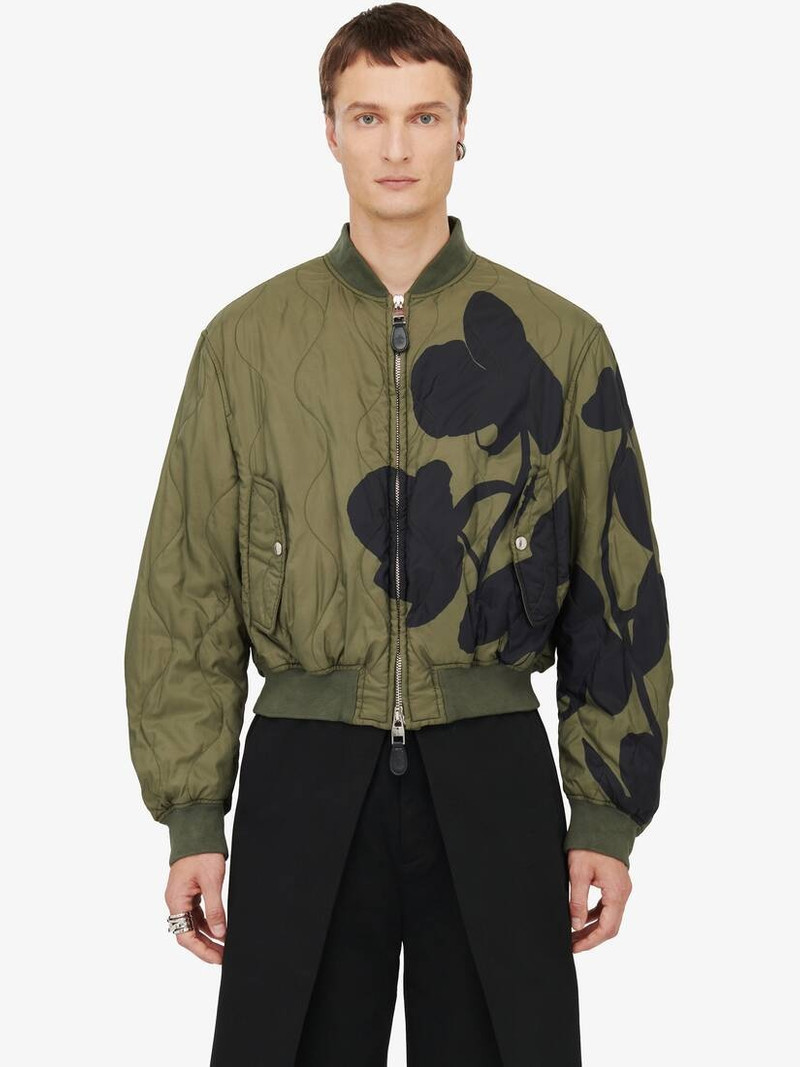 Men's Orchid Bomber Jacket in Khaki/black 5
