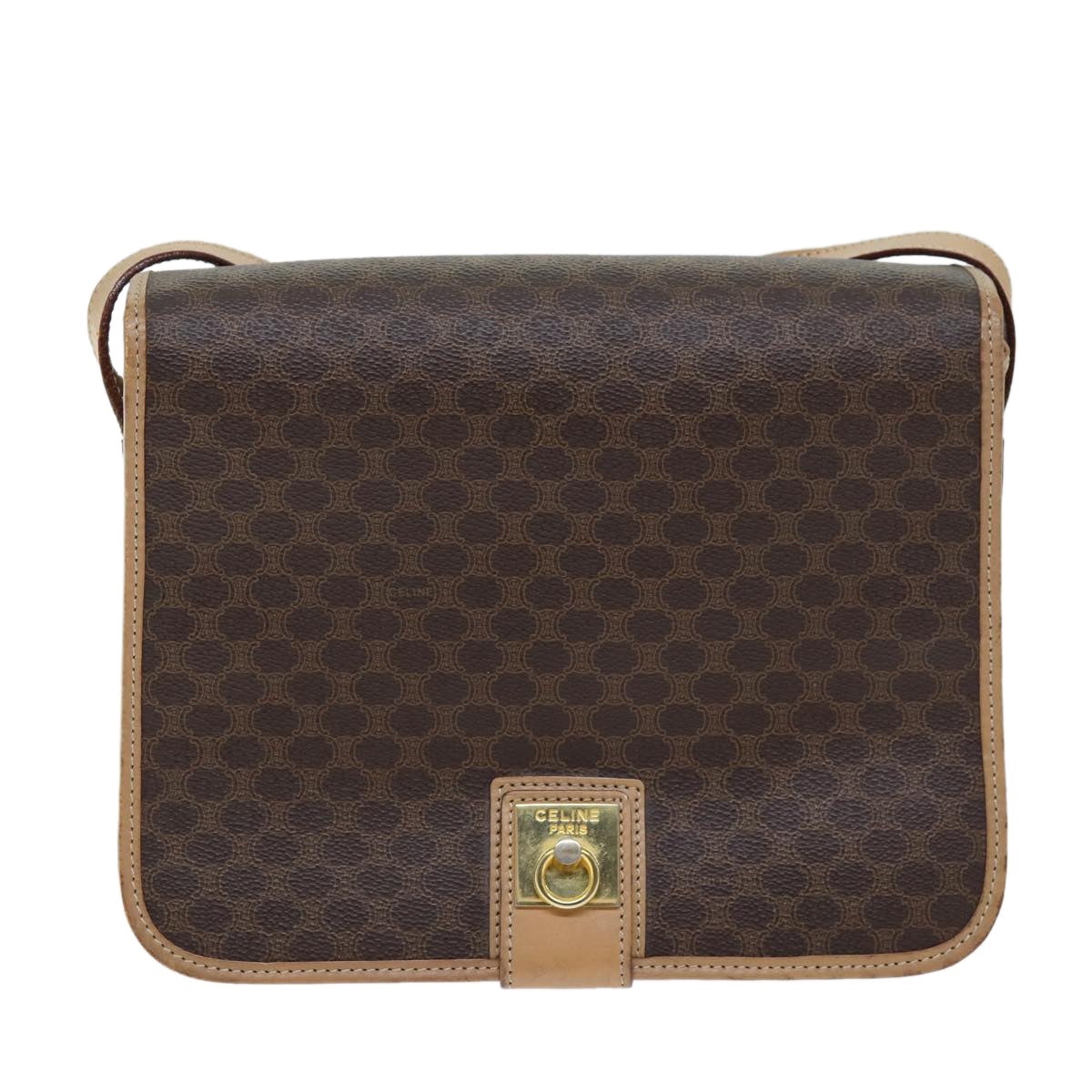 CELINE Macadam Canvas Shoulder Bag Pvc Brown - 2