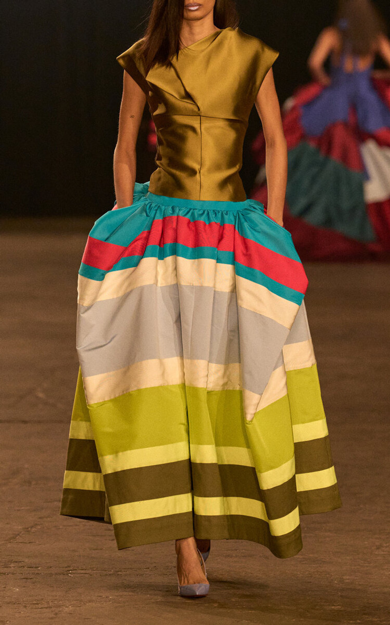 CHRISTOPHER JOHN ROGERS Peel Silk-Wool Top brown outlook