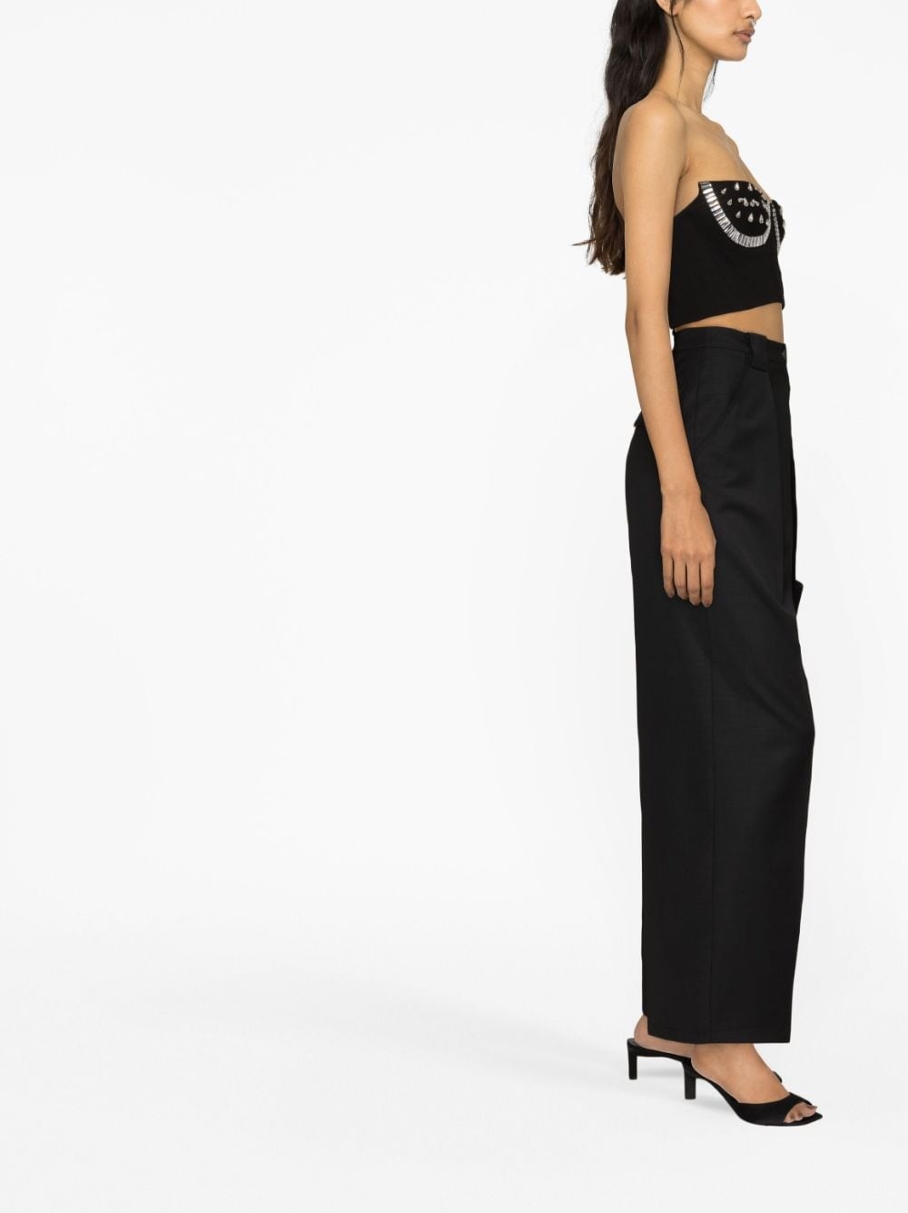 crystal-embellished bustier top - 3