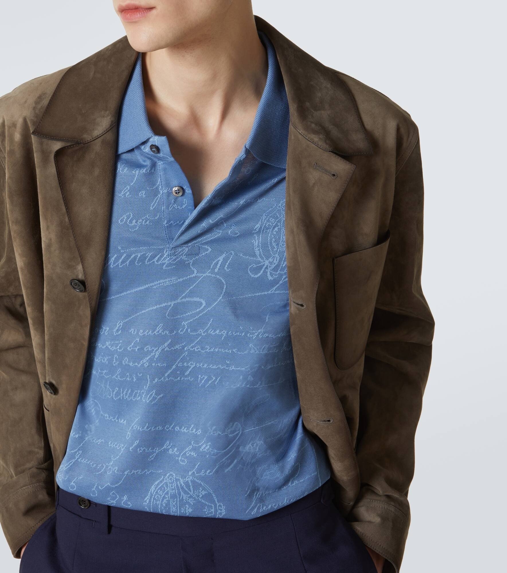 Scritto cotton piqué polo shirt - 5