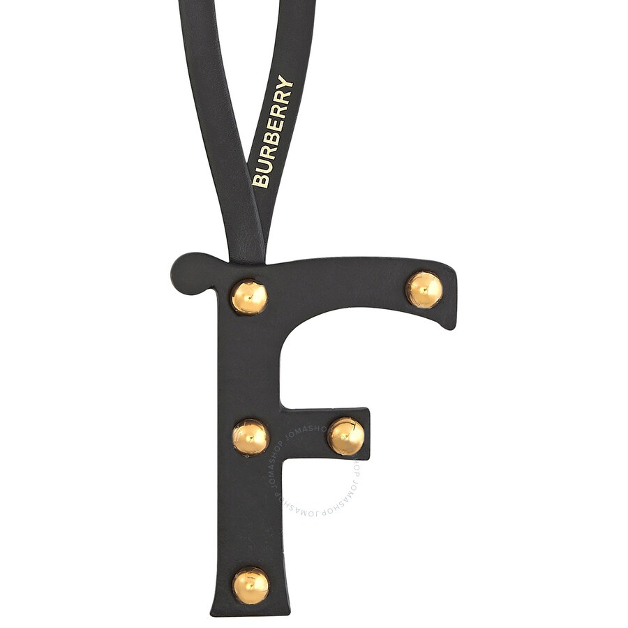 Burberry Letter F Stud Leather Charm in Black and Light Gold - 4