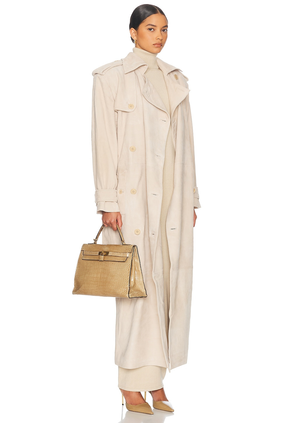 Suede Trench Coat - 3