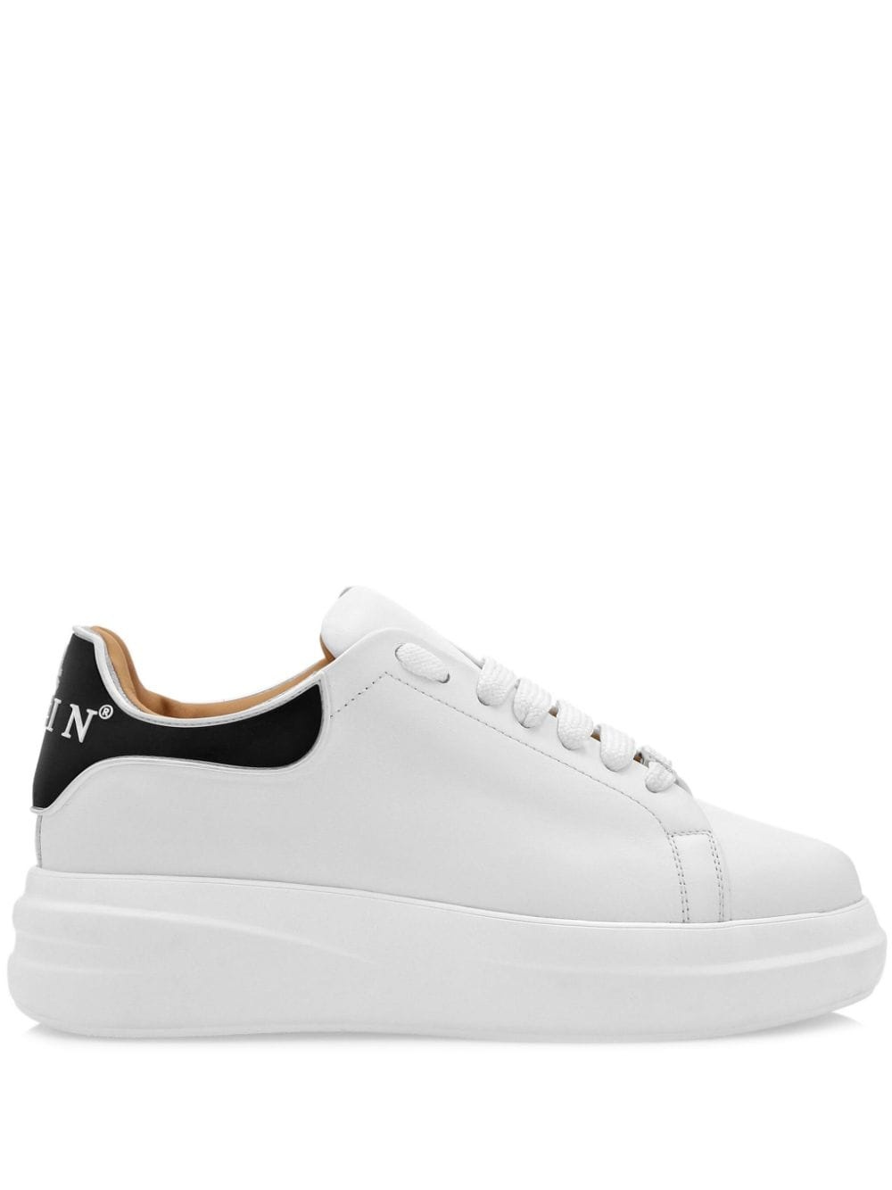 lace-up leather sneakers - 1
