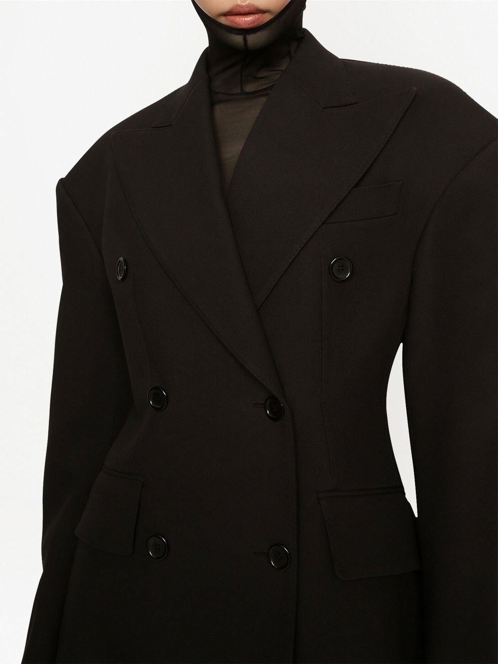 drop-shoulder double-breasted coat - 5