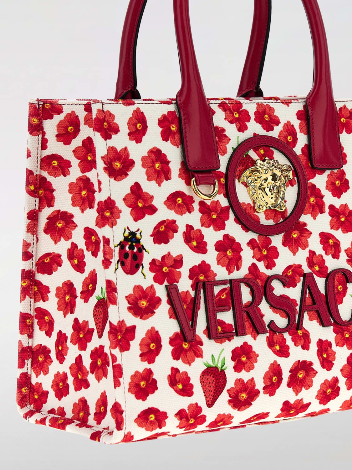 Versace La Medusa canvas tote bag with flower print - 3