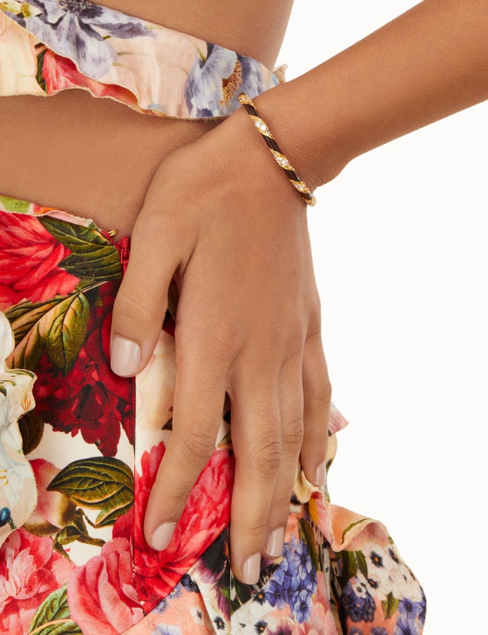 CANDY STRIPE PAVE CUFF - 2