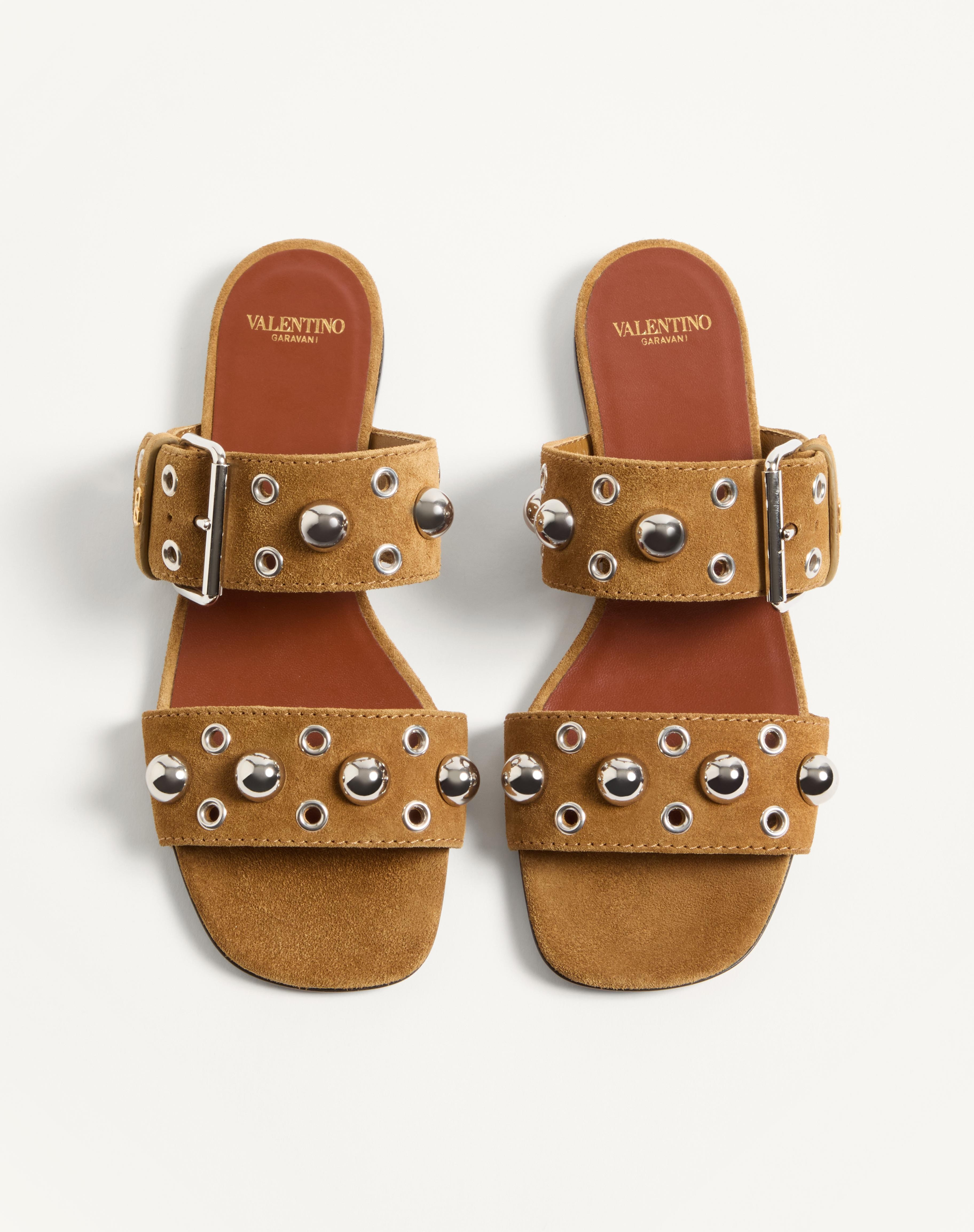 NELLCÔTE CRUST LEATHER SLIDE SANDAL - 4