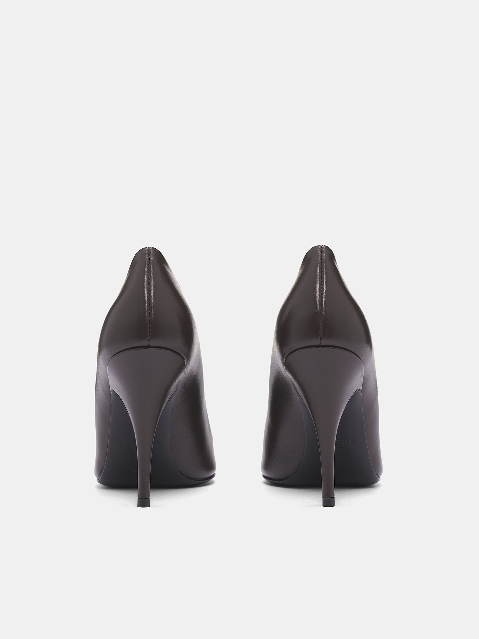 Brown Leather Sharp Pumps - 4