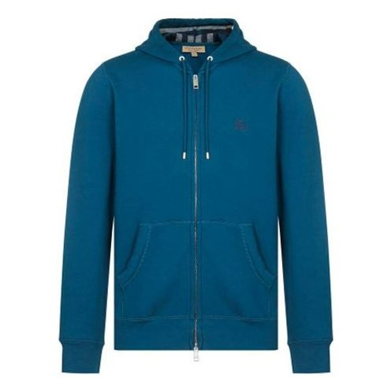 Men's Burberry Fleece Lined Long Sleeves Hooded Jacket Blue 40504161 1