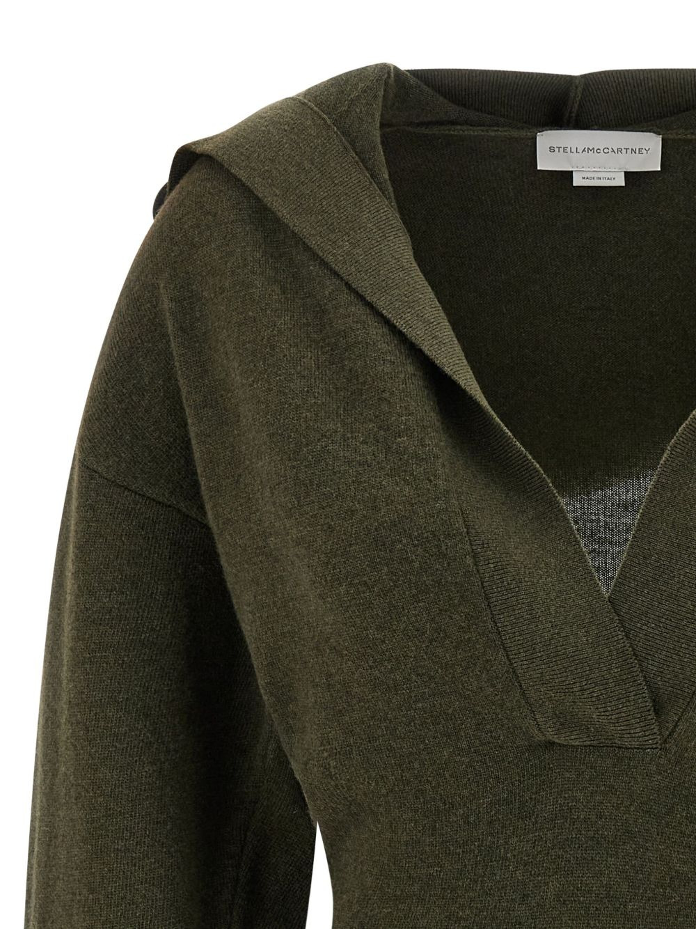 hooded V-neck sweater - 4