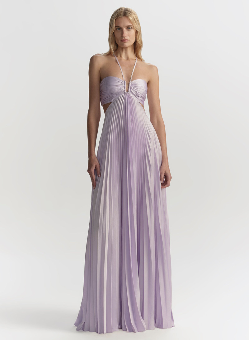 A.L.C. Moira Satin Pleated Maxi Dress outlook