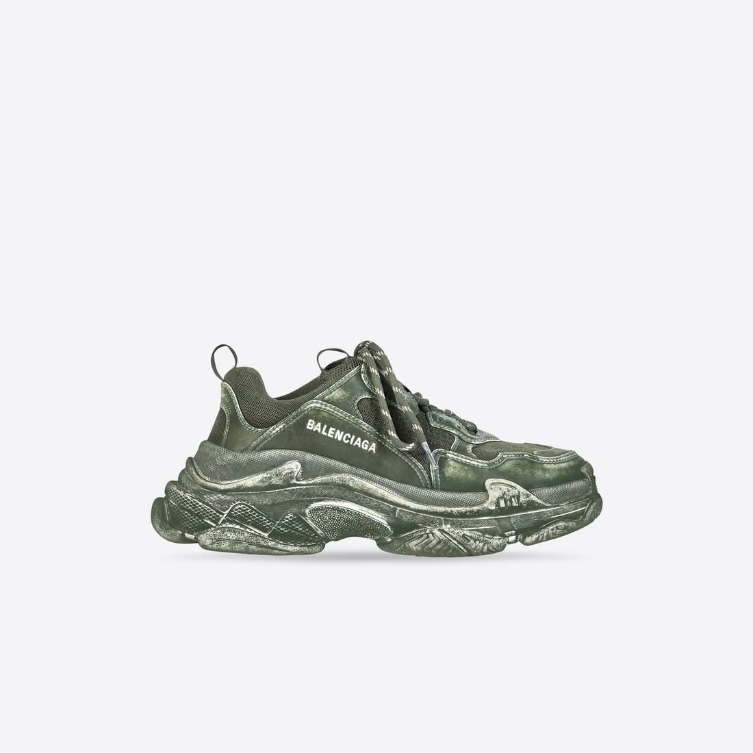 Men's Triple S Faded Sneaker in Green - 1