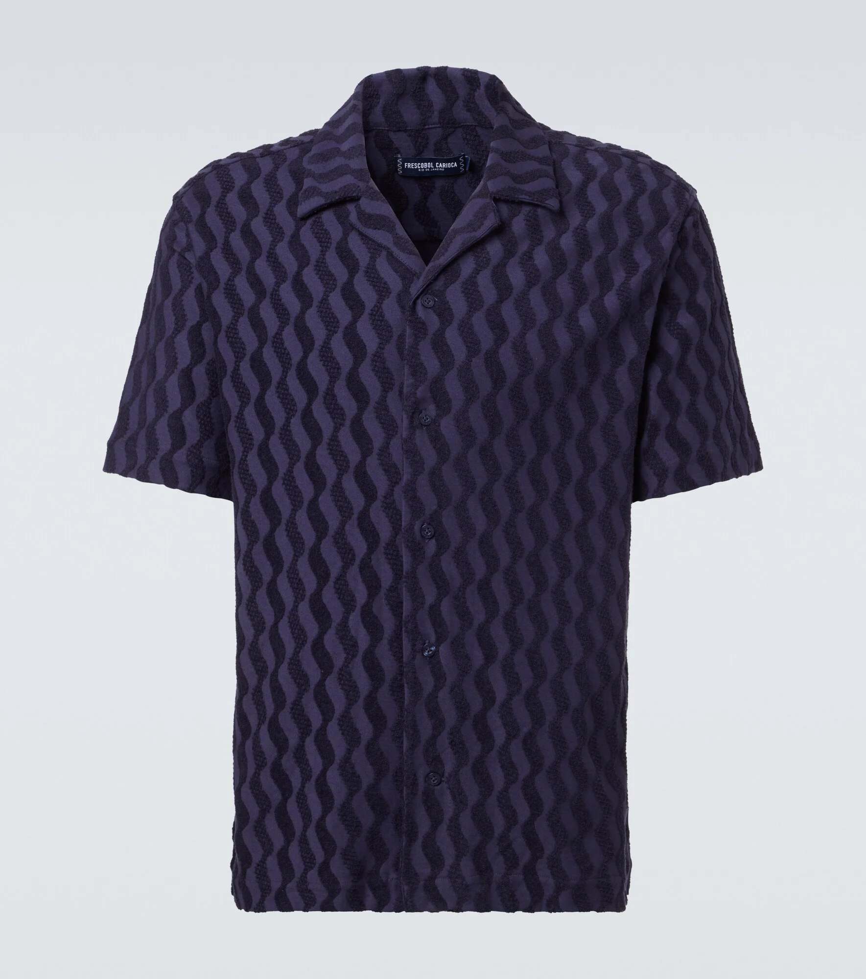 Roberto cotton-blend terry cuban shirt - 1