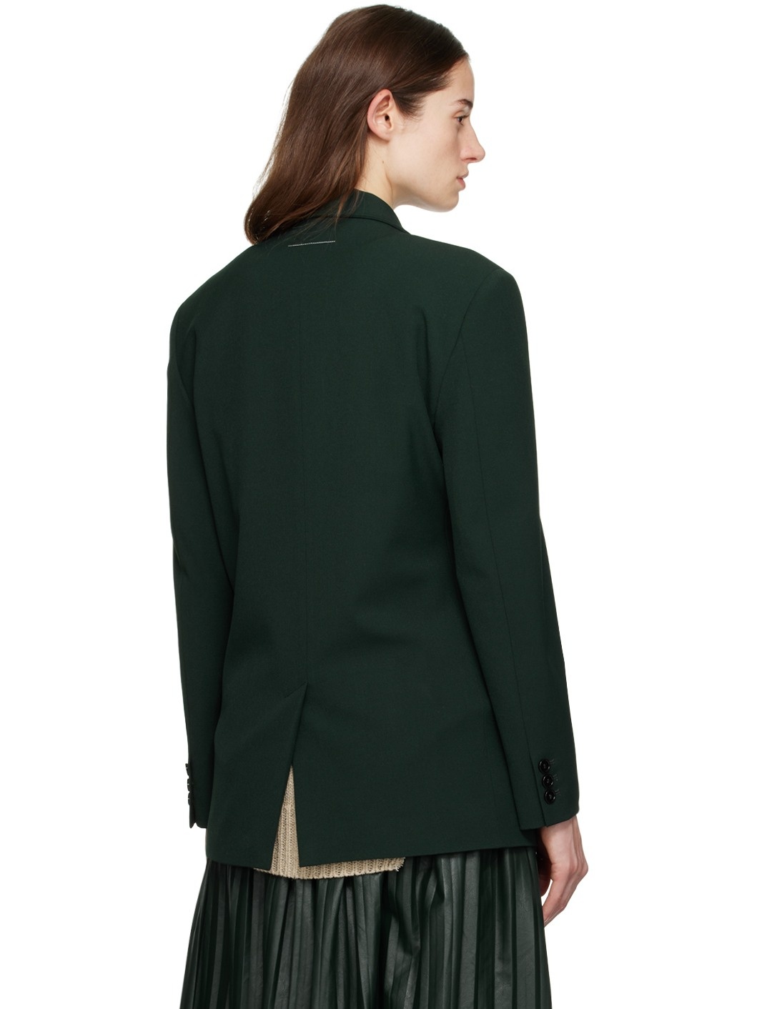 Green Double-Breasted Blazer - 3