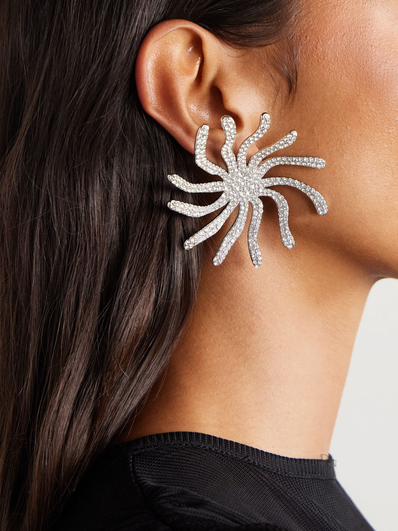 Cult Gaia Nis silver-tone crystal earrings Silver outlook
