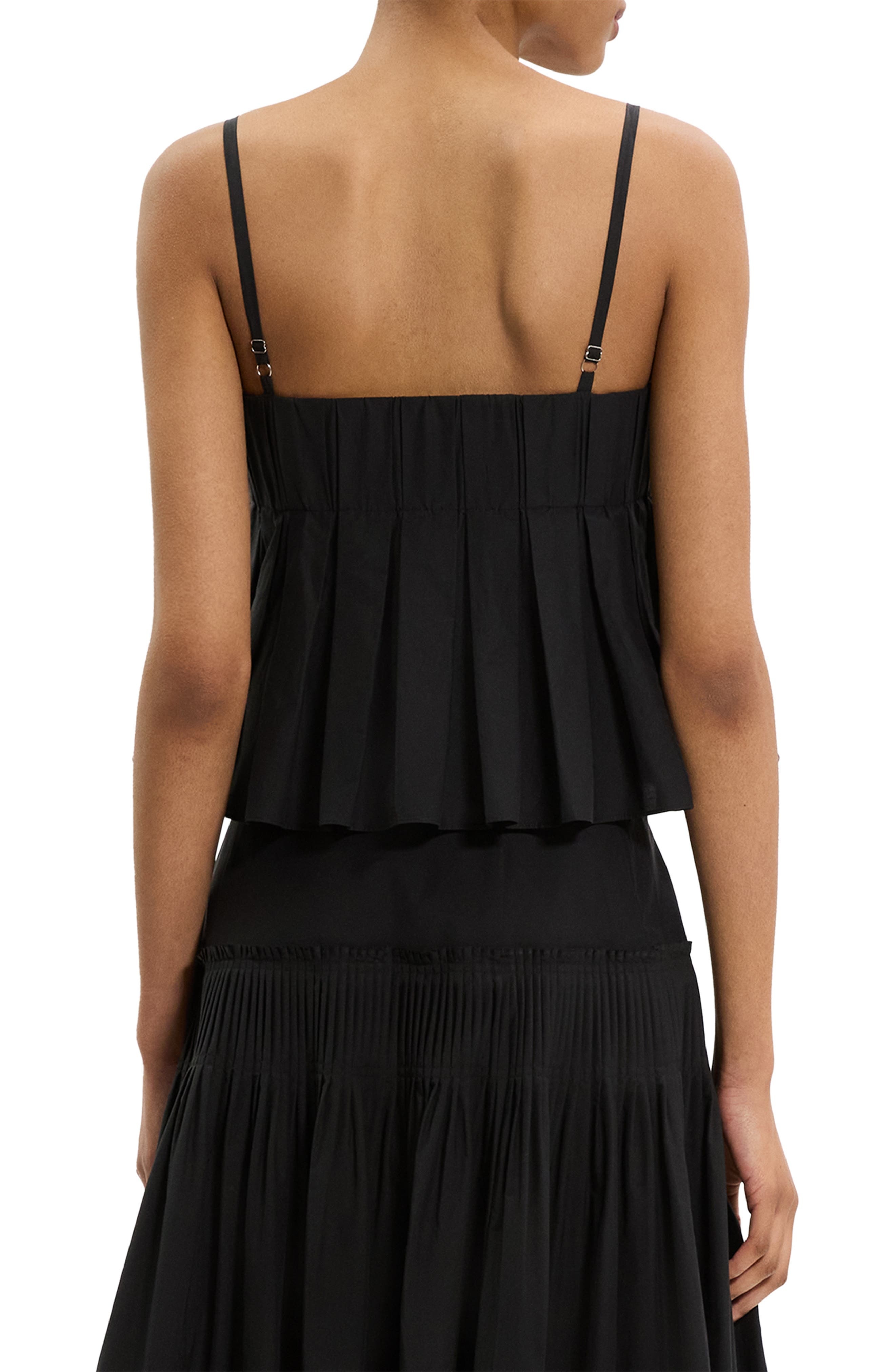 Theory Box Pleat Babydoll Camisole in Black at Nordstrom - 2