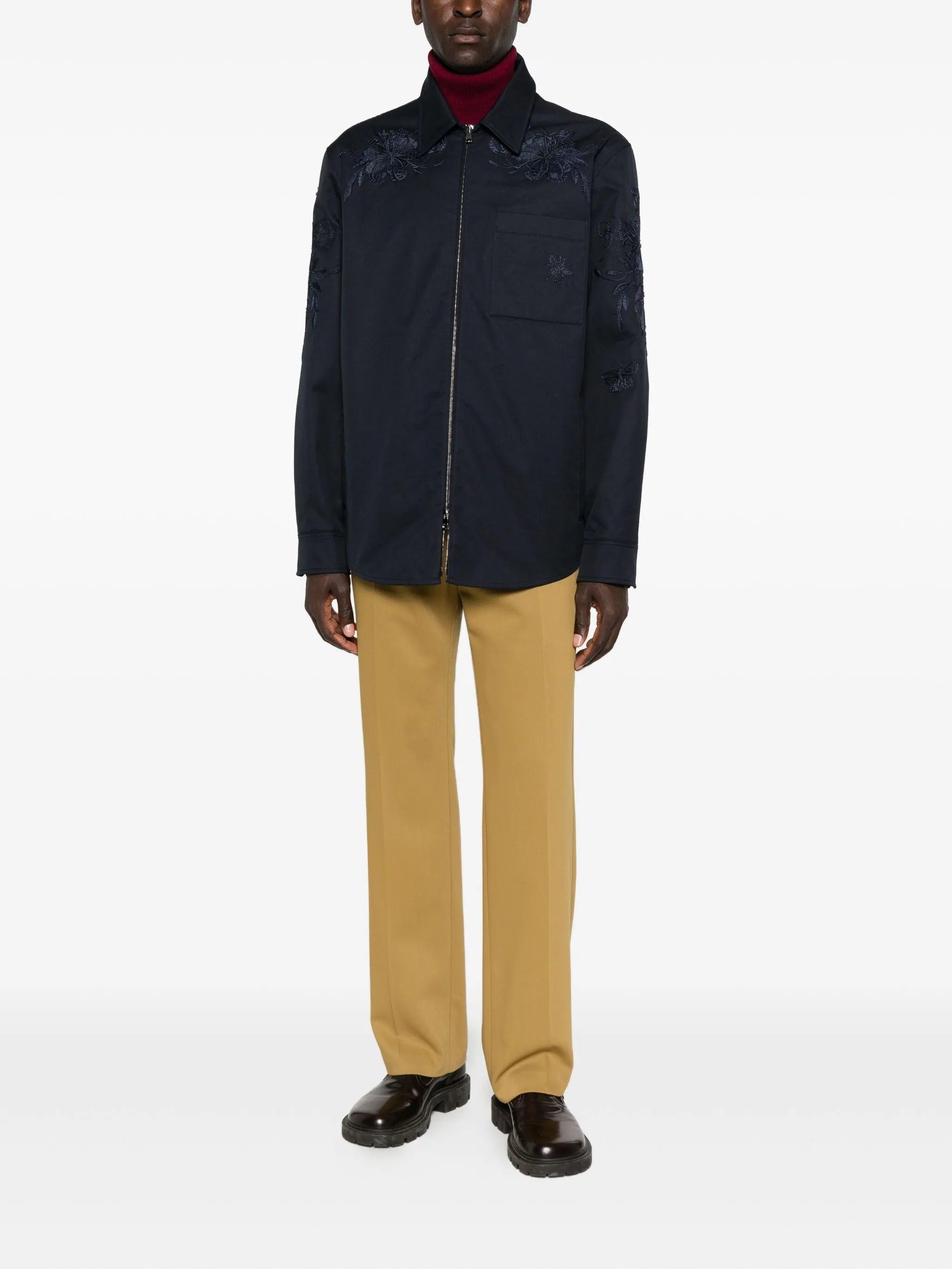 Gucci Floral-embroidered Zip-up Jacket - 4