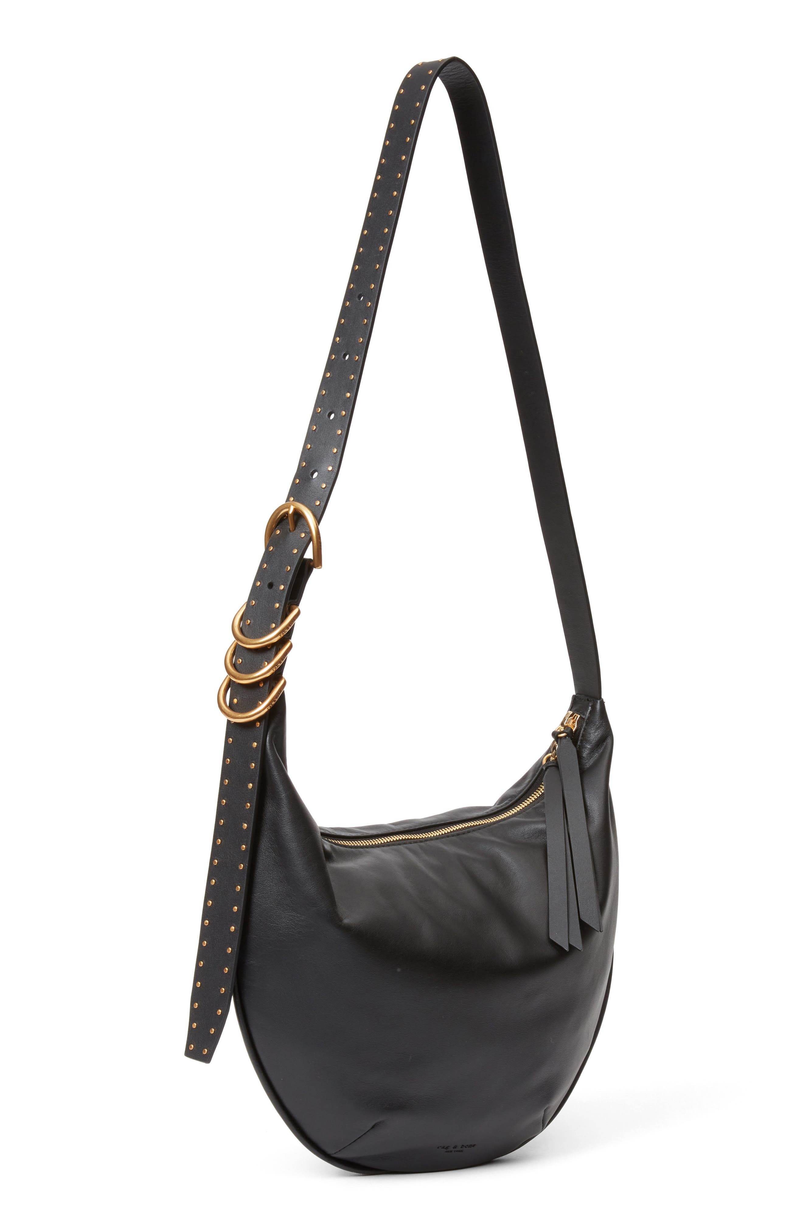 rag & bone Medium Mercer Leather Hobo Bag in Black at Nordstrom - 3