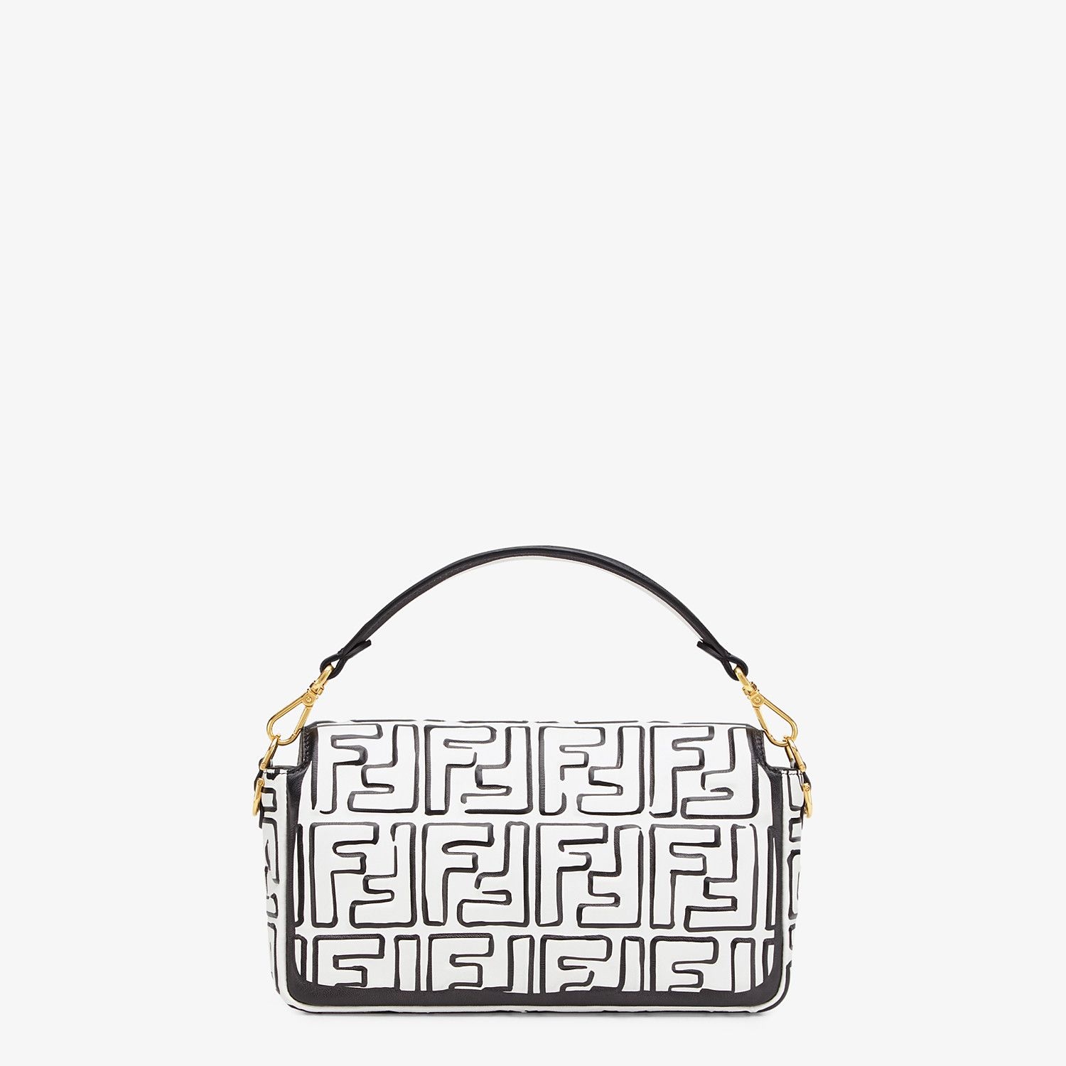 White nappa leather FF print bag - 4