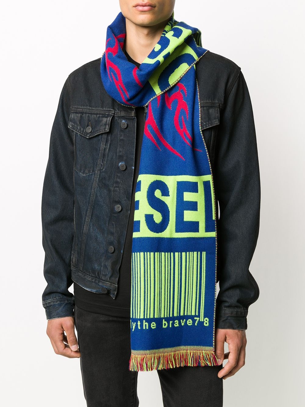 barcode print scarf - 2